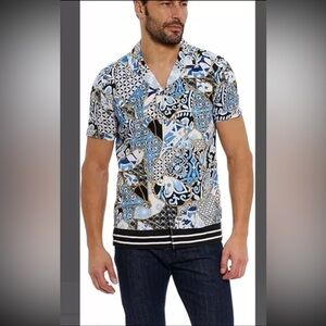 Robert Graham KINTSUGI Skull Short Sleeve   S NEW NWT Classic Fit Small $347